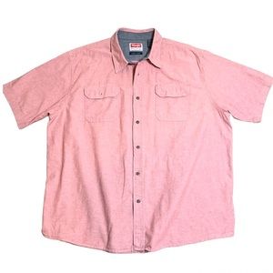 Wrangler Men's Comfort Flex Red Short Sleeve Shirt Size 2XL